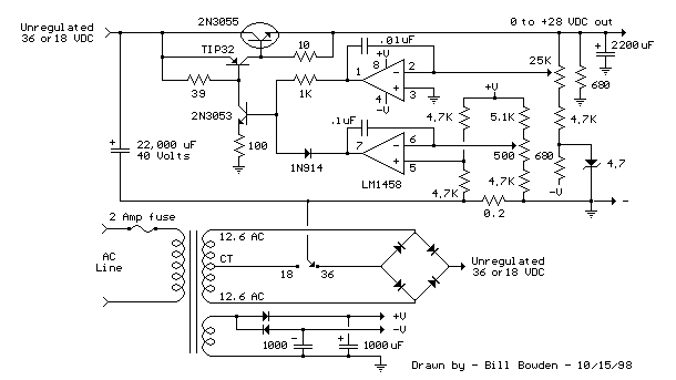 variable voltage and current power supply circuit