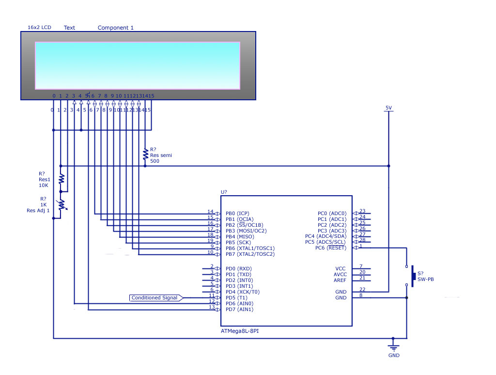 Frequency Counter Circuit using Micro Controller – Circuit Schematic