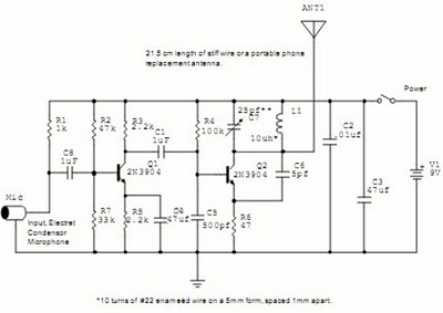Wireless Car AlarmCircuit With 2N3904 Transistor circuit