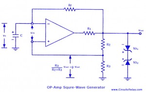 How to make an Astable or Free running Multi vibrator using 741 Op-Amp – Circuit Schematic