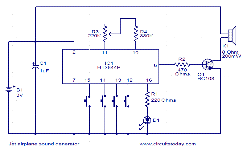 jet engine sound generator circuit