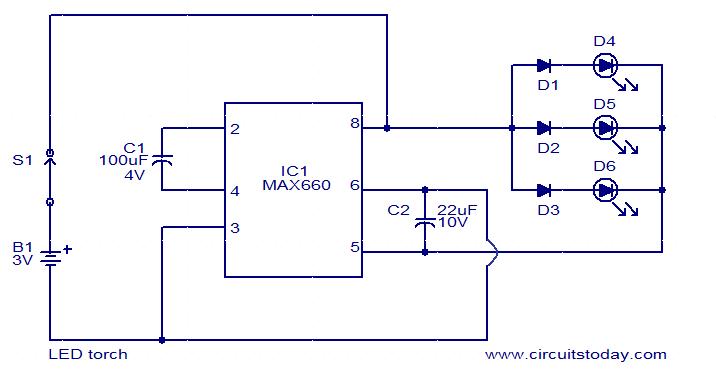 simple led torch circuit