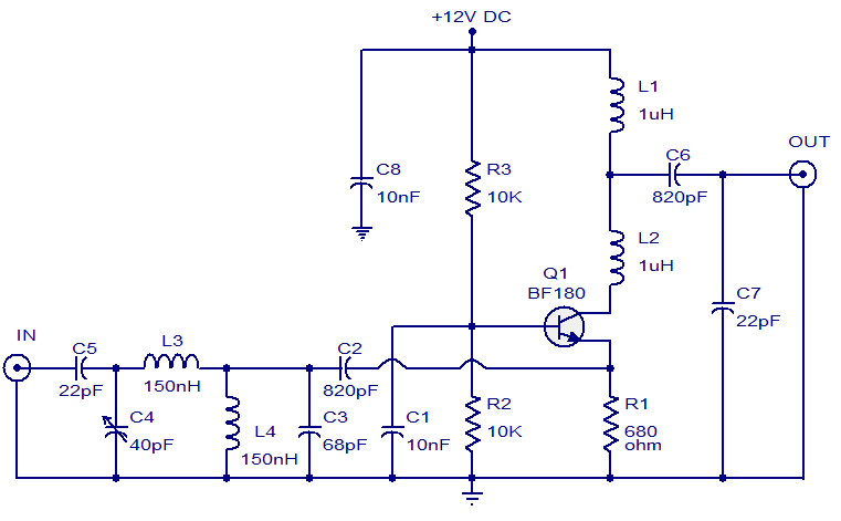 TV antenna booster – Circuit Schematic