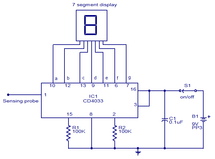 Wireless mains voltage tester circuit