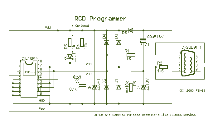 PIC Programmer II – Circuit Schematic