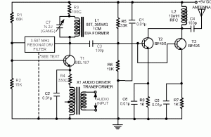 BF495 Transistor For Am Transmitter Radio – Circuit Schematic