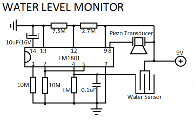 LM1801 Water Level Sensor circuit
