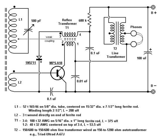 Crystal Radio – Circuit Schematic