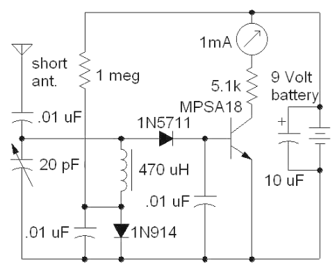 Field Strength Meter – Circuit Schematic