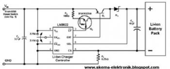 Simple Battery Charger With The Temperature Sensor circuit