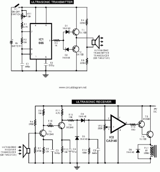 Ultrasonic Transmitter Sensor Switch circuit