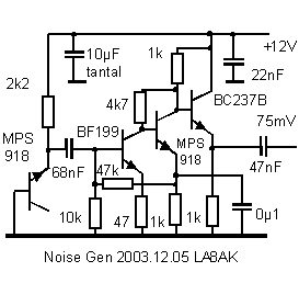 Decibel-o-meter and white noise generator circuit
