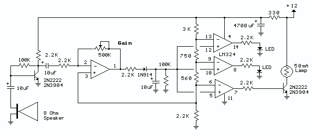 60-70dB Decibel Meter schematic circuit