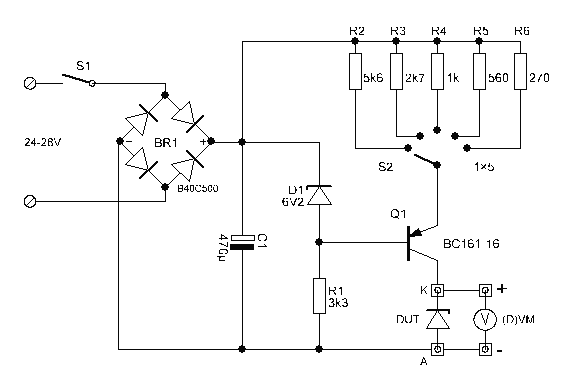 Zener Tester schematic circuit