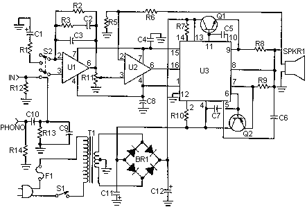 50 Watt Amplifier ICL8063 circuit