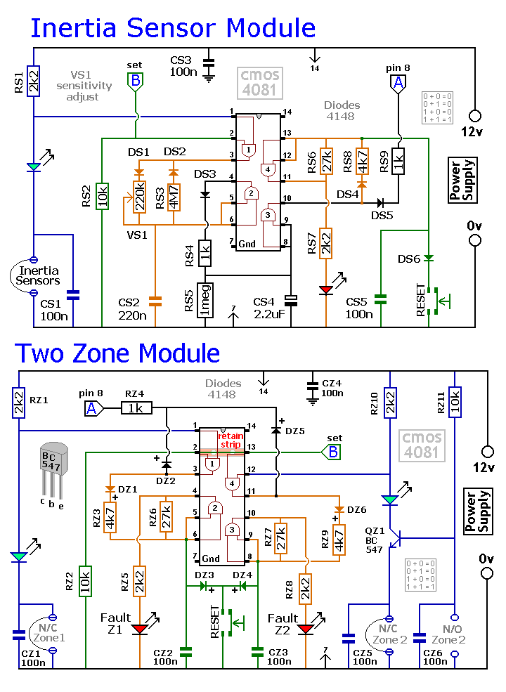 Alarms and security related schematics