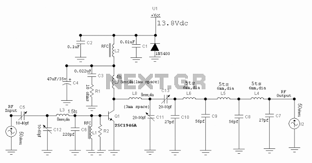30 watt VHF amplifier circuit – Circuit Schematic