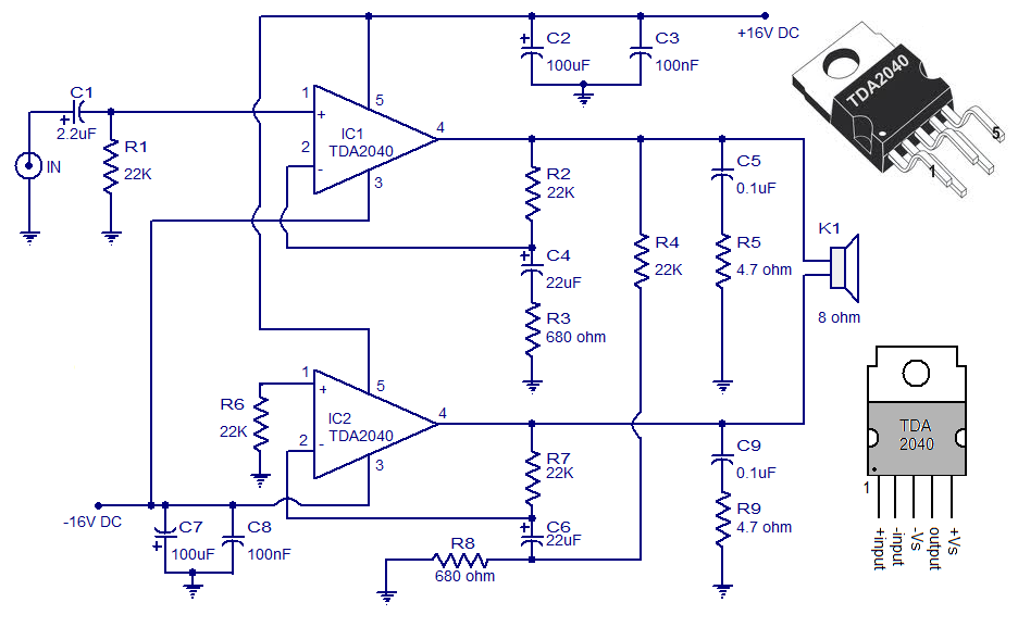 30 watt audio amplifier circuit