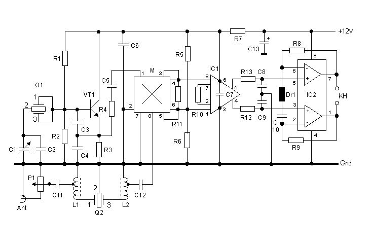 40 m band direct conversion – Circuit Schematic