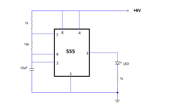 Simple NE555 IC Testing Circuit