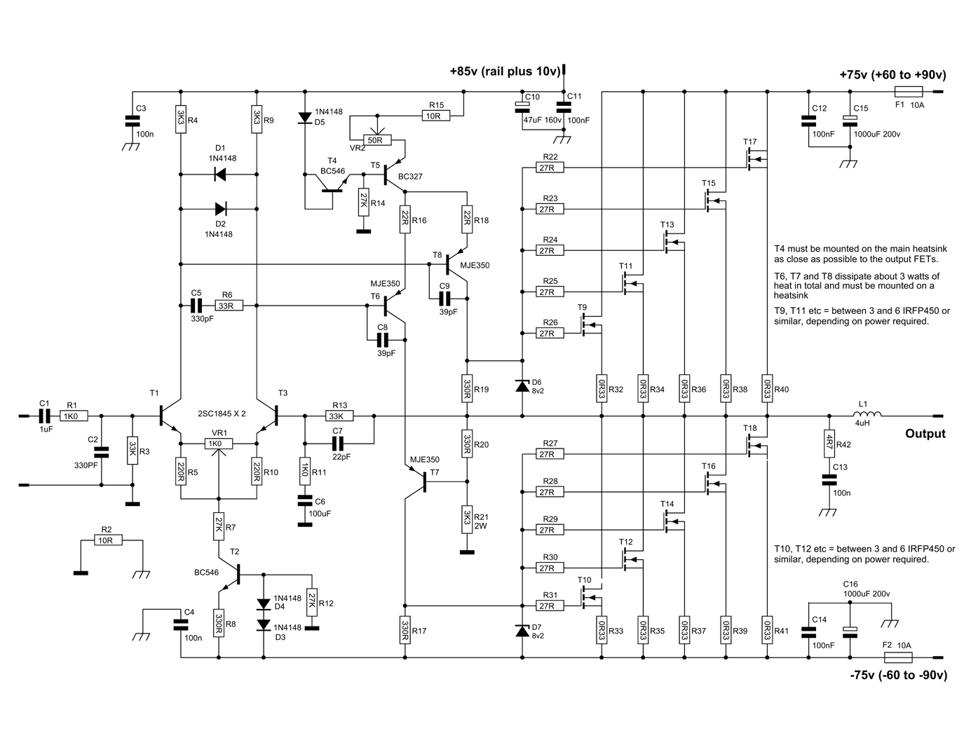 600 Watt Mosfet Power Amplifier with PCB Schematic Diagram – Circuit Schematic