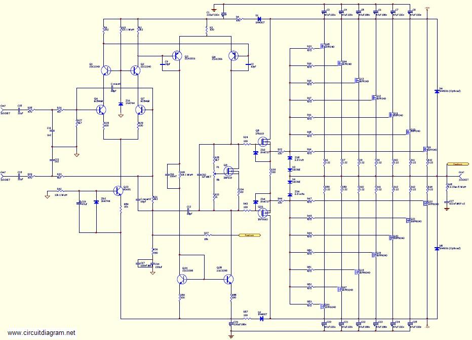 800W high power mosfet amplifier Schematic Diagram – Circuit Schematic