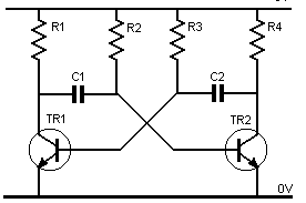 transistor astable multivibrator – Circuit Schematic