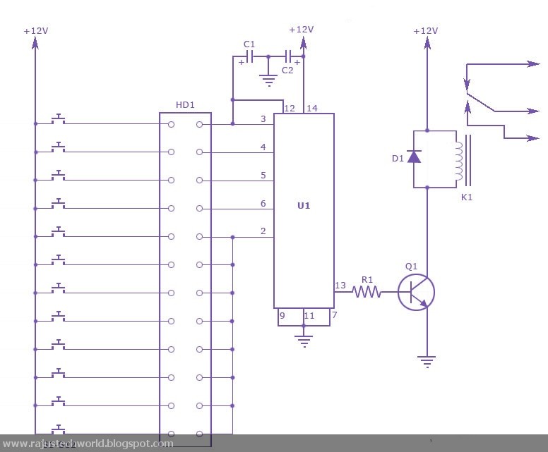 combination lock in electronic – Circuit Schematic