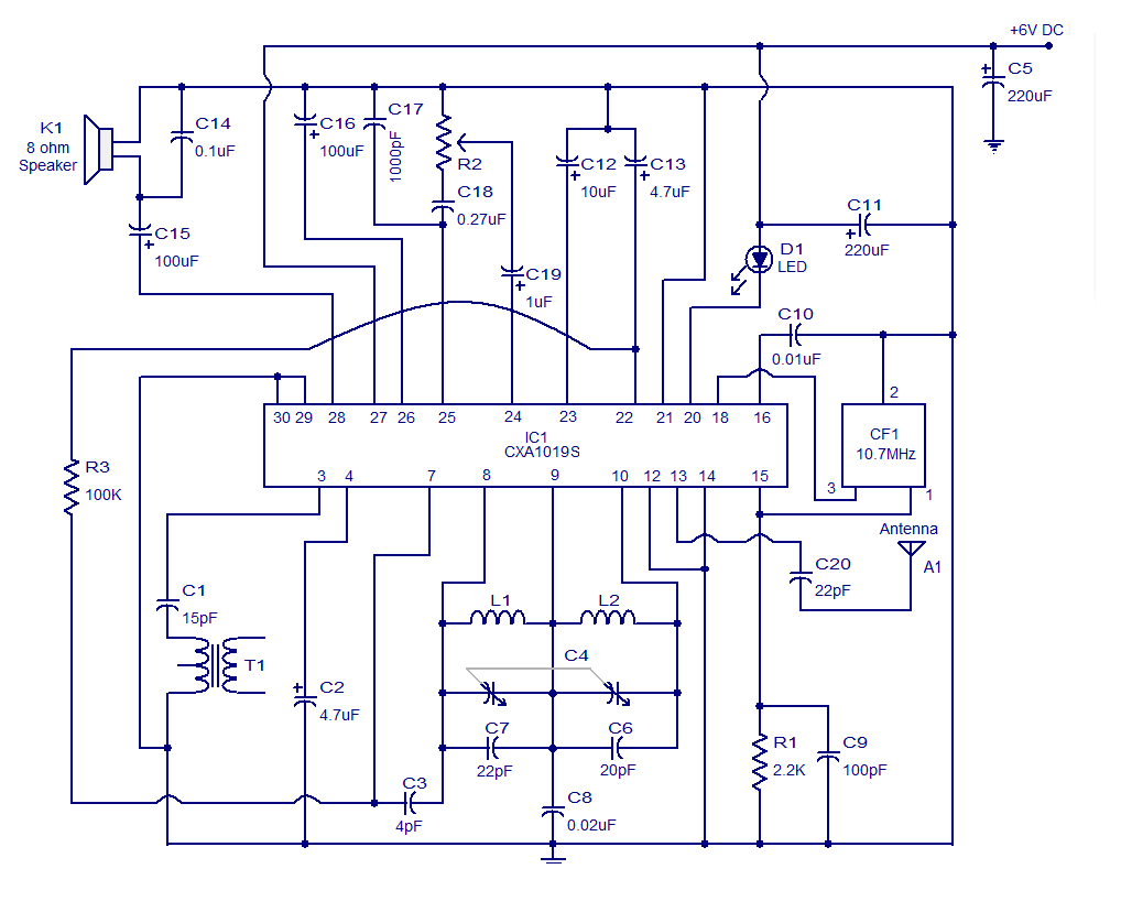 fm receiver based on cxa1019 circuit