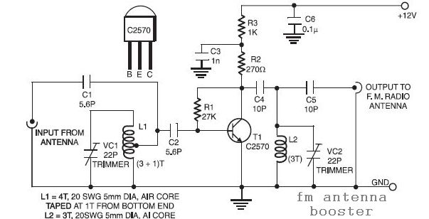 fm antenna booster circuit diagram