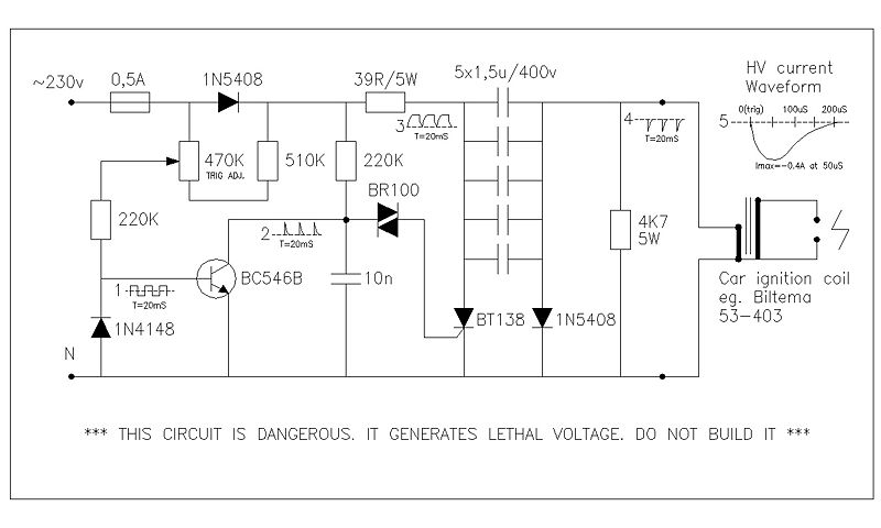 High Voltage Pulse Generator Electronic Circuit