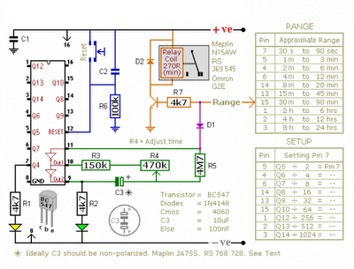 onoff 24 hours timer circuit schematic