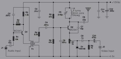 tv transmitter and pal video modulation – Circuit Schematic