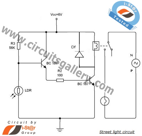 automatic street light control system circuit
