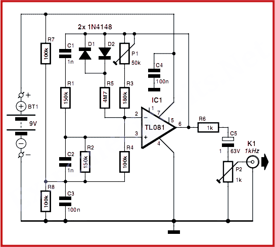 test beeper for audio amplifiers