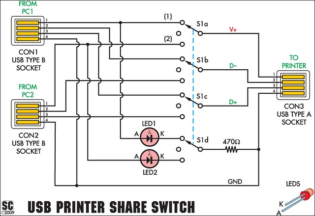 USB Printer Share Switch circuit