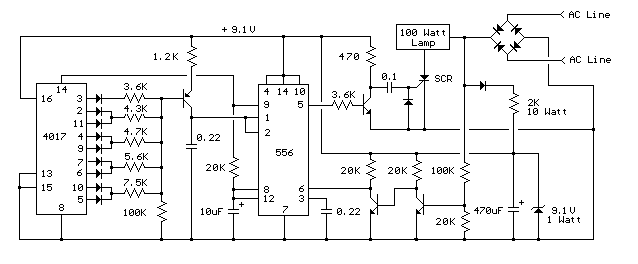 build varying brightness ac lamp circuit