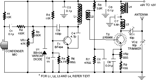 wireless fm transmitter circuit