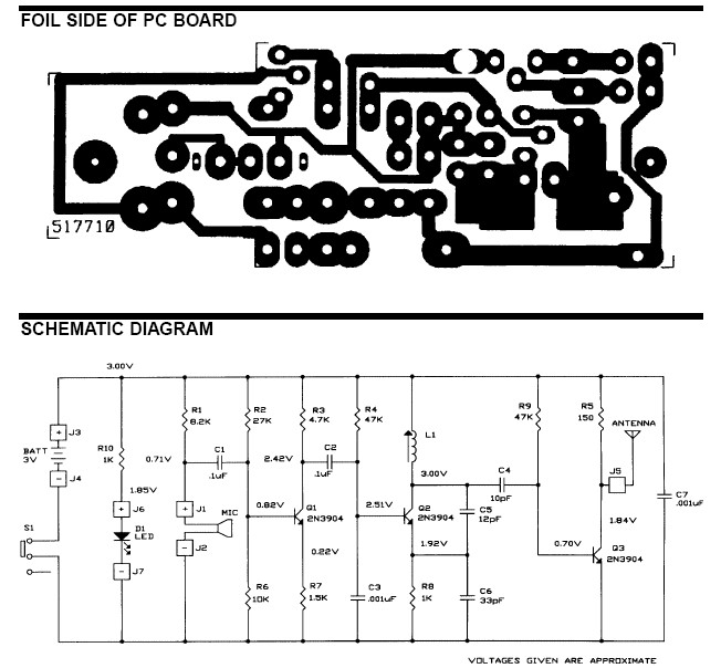 wireless microphone circuit – Circuit Schematic