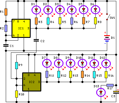 Bicycle Back Safety Light Circuit Schematic Circuit