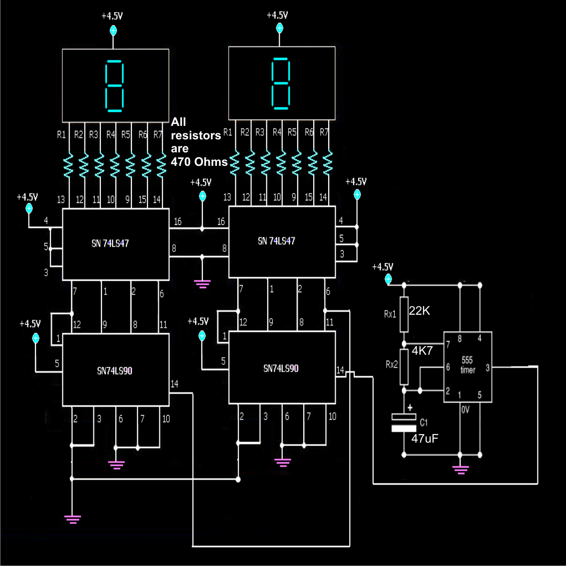 how to make simple frequency counter – Circuit Schematic