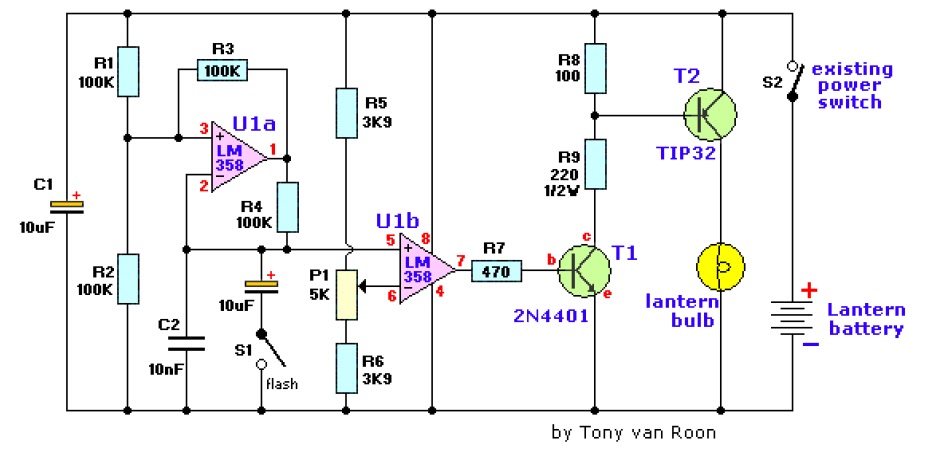 lantern dimmer flasher circuit diagram circuit