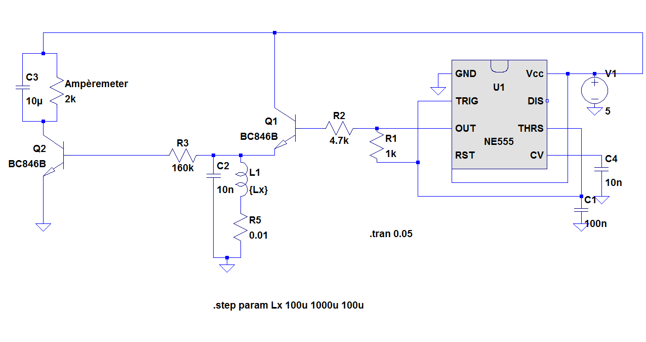 Inductivity Meter Using IC 555 – Circuit Schematic