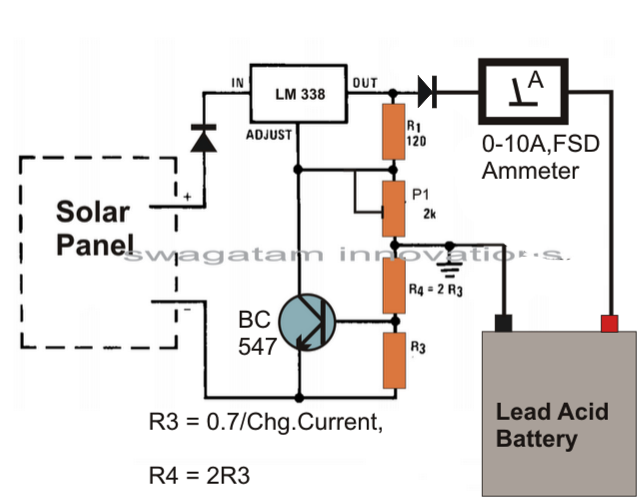 how to make solar battery charger – Circuit Schematic