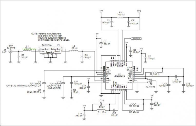 Rfrxd0420 Ask Receiver Reference Design – Circuit Schematic