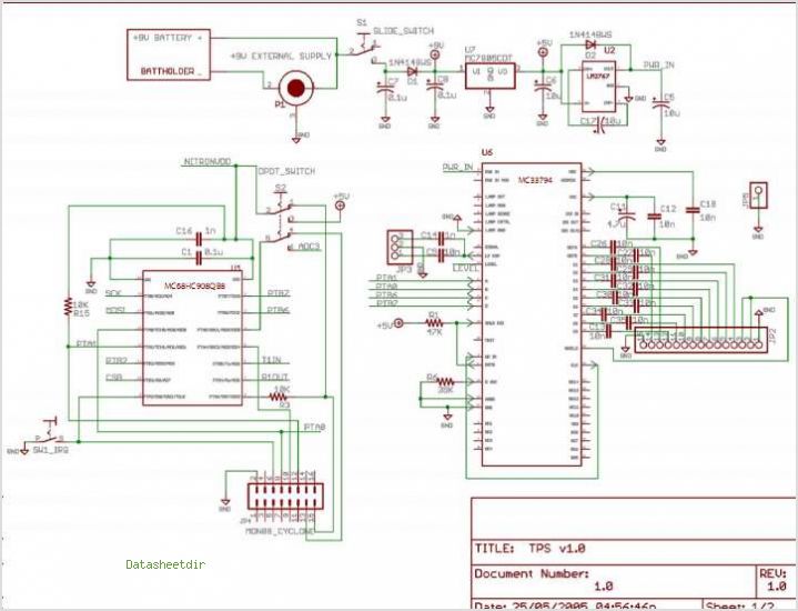 Touch Panel System Using Mc34940/mc33794 E-field Sensors – Circuit Schematic