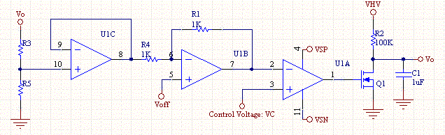 Inverse Voltage Controlled Voltage Source circuit