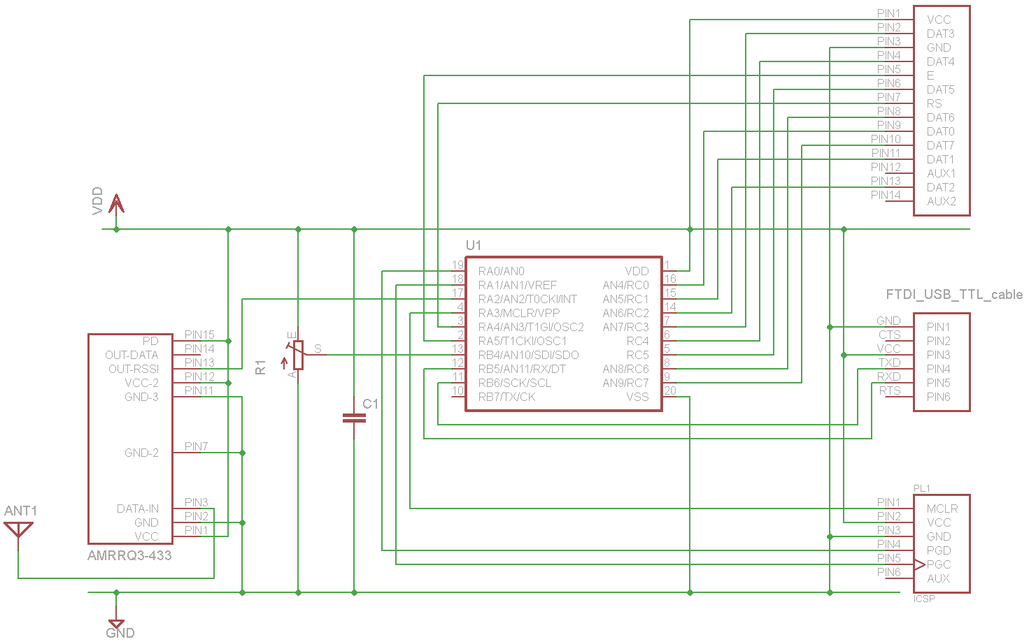 General purpose RF receiver – Circuit Schematic
