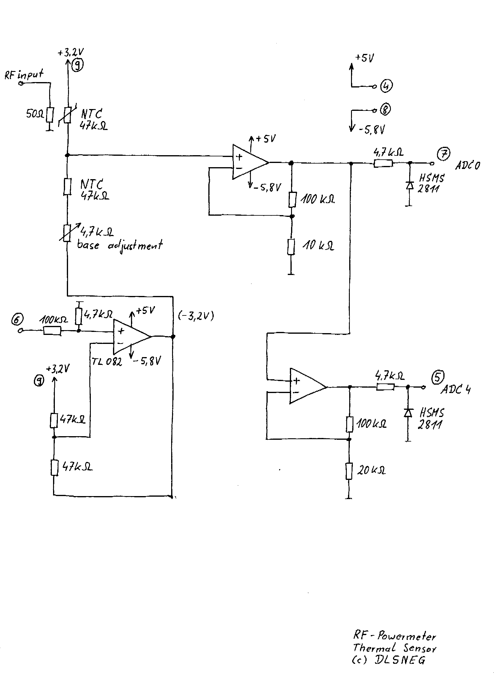 handheld RF-Powermeter for multiple sensors up to 12 GHz circuit