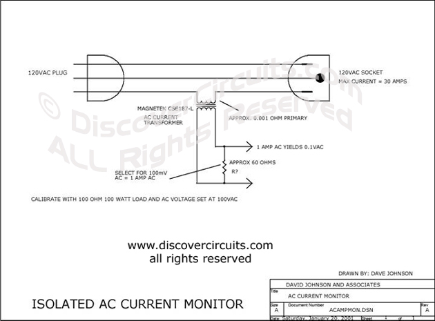 isolated ac current monitor – Circuit Schematic